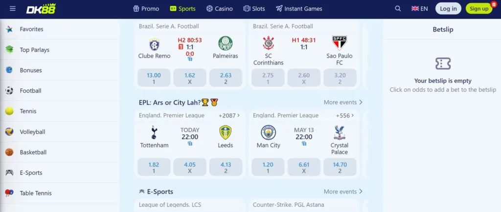 Betting Markets and Odds Formats at DK88